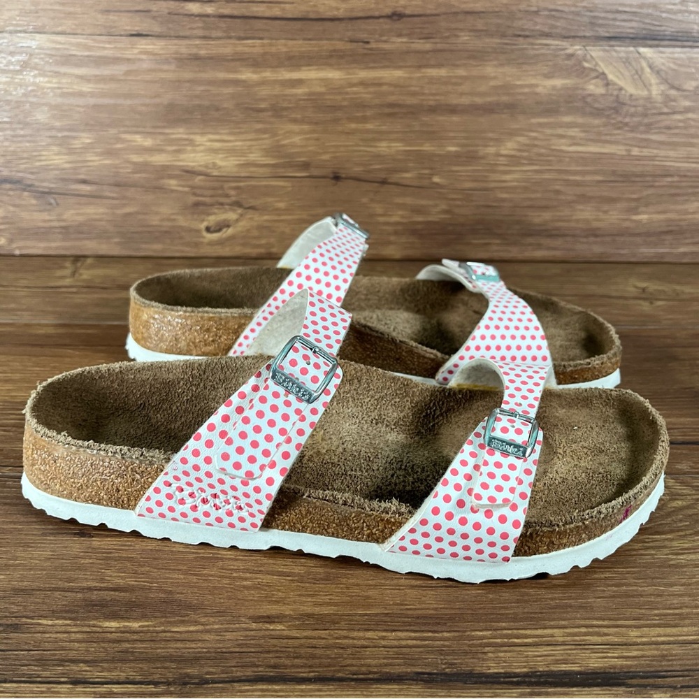 BIRKI’S Tahiti Polka Dot Two-Strap Slides Sandals Women’s Size 40 (9) Shoes
